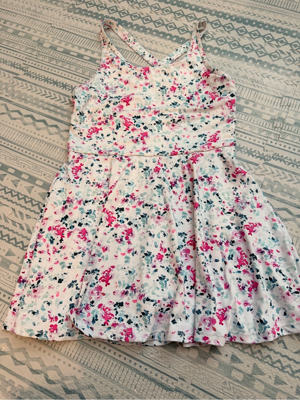Women’s athletic White Floral Print Summer Dress
